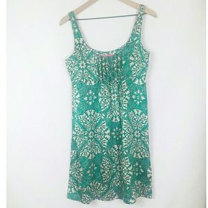 Charlotte Tarantola teal and white silk sundress